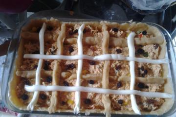 Torta de frango com massa podre diferente