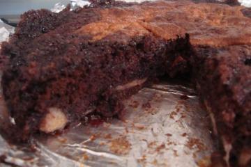Bolo de chocolate com banana diferente