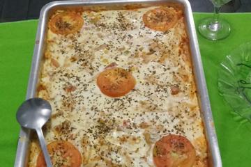 Torta cremosa de frango de liquidificador