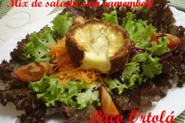 Queijo camembert com mix de folhas