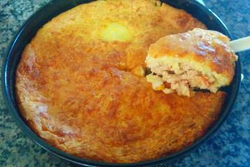 Torta de frango milho e requeijão