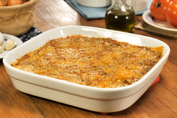 Polenta com carne moida