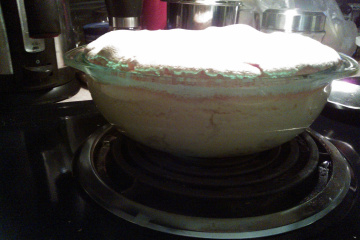 Torta de banana com creme e suspiro do Marcelo