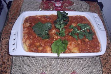 Frango com polenta mole