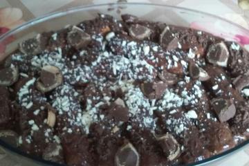 Pavê de chocolate preto e chocolate branco