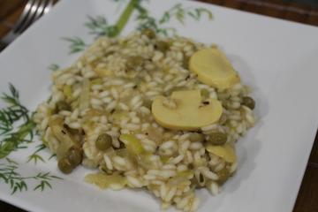 Risoto de ervilhas e champignons