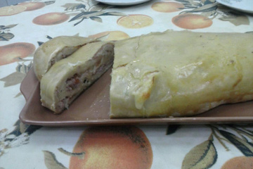 Pão recheado com presunto