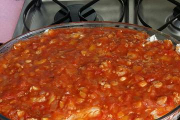 Molho de filé de peixe com camarão