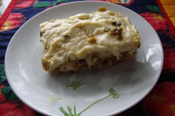 Bacalhau no pão de fôrma ao forno do Lúcio Cezar