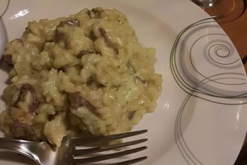 Risoto de bacon com gorgonzola…tem como facar ruim??? Impossível…Faz