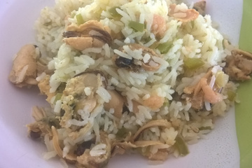 Arroz com mexilhão