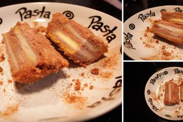 Torta farofa com banana e castanhas do pará