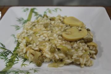 Risoto de ervilhas e champignons