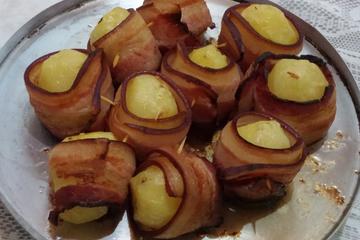 Batata assada com bacon