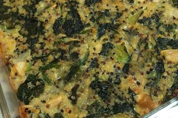 Torta de quinoa com escarola