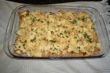 Frango gratinado com abóbora e queijo