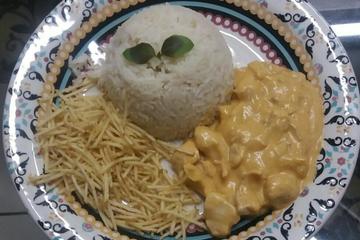 Strogonoff de frango da família Meneguini