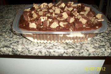 Pavê de chocolate preto e chocolate branco