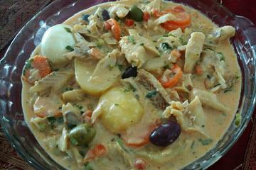 Bacalhau ao coco com creme de leite