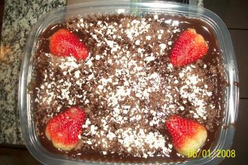 Pavê de chocolate preto e chocolate branco