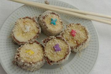 Sushi de banana com nutella
