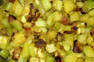 Abobrinha refogada com bacon