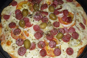 Pizza rápida sem glúten