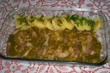 Lombo de porco com molho de hortelã