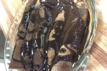 Panqueca doce de chocolate e banana