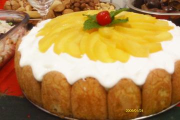 Pavê de pêssegos