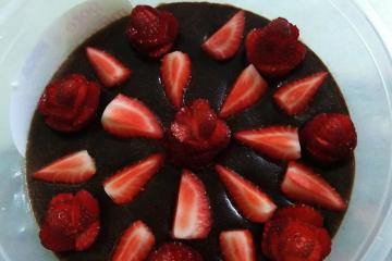 Sobremesa chococreme com morango