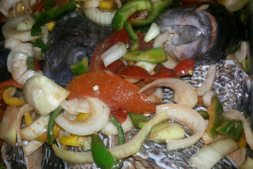 Papelote de frango com legumes