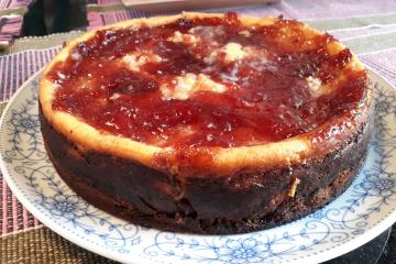 fatia chique de cheesecake de morango