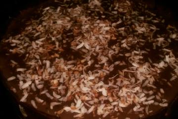 Torta de coco e chocolate