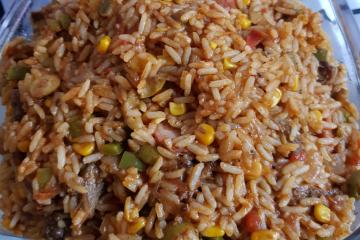 Arroz carreteiro de churrasco