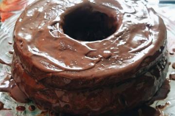 Bolo De Chocolate Doce Comida. Jogo Cremoso Do Queque