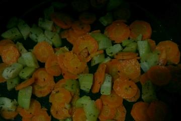 Legumes no vapor grelhados