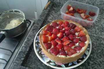 Torta de morango prática