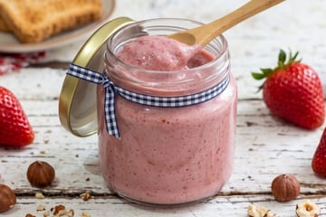Nutella de morango com avelã cremosa e sem lactose de apenas 3 ingredientes