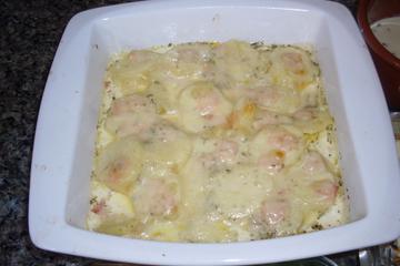 Batatas gratinadas com queijo