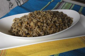 Arroz integral com lentilha