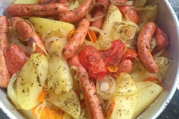 linguiça de frango ao forno