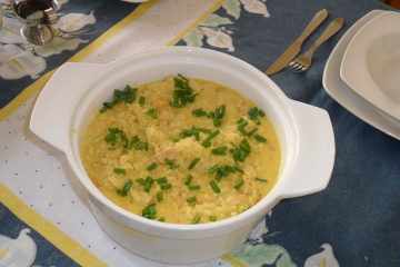 Arroz cremoso de camarão
