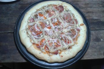 Massa de pizza sem ovo