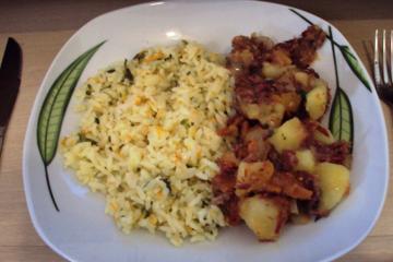 Arroz refogado com brócolis