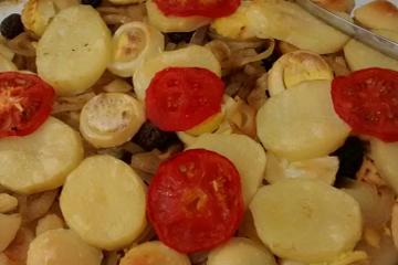 Bacalhau assado com batatas