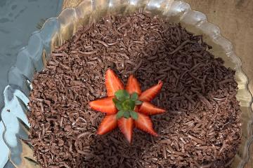 Sobremesa chococreme com morango