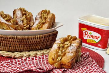 Rabanada de nozes com doce de leite 