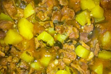 Moela de frango com batata