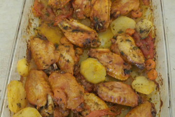 Asa de frango assada no forno